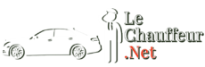 Logo of a chauffeur saluting next to a luxury car